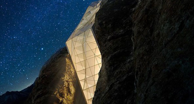 В Альпах намерены построить «стекающую» с горы гостиницу