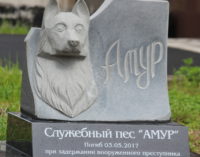 В Петрозаводске установили памятник погибшей служебной собаке