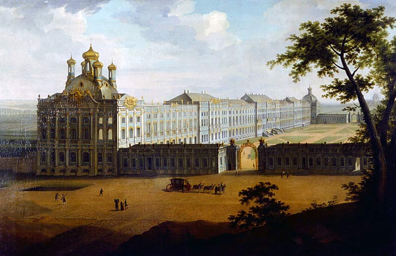 Вид Большого дворца. Художник Ф.Г. Баризьен. 1760-1761.