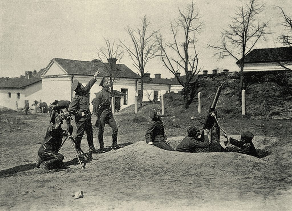 1915 Стрельба пулеметного взвода по неприятельским аэропланам_Александр Булла