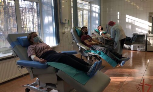 Росгвардейцы сдали кровь для пациентов Мариинской больницы Санкт-Петербурга